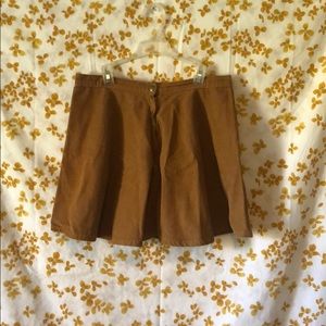Brown Semi Denim Skirt